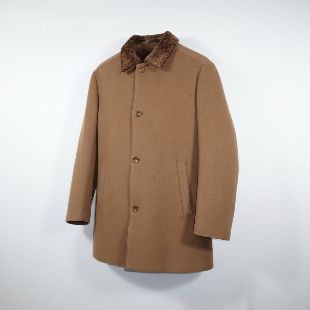 Vintage Gimo's Cashmere Wool Shearling Overcoat Coat Men's Italian Size 46 L XL